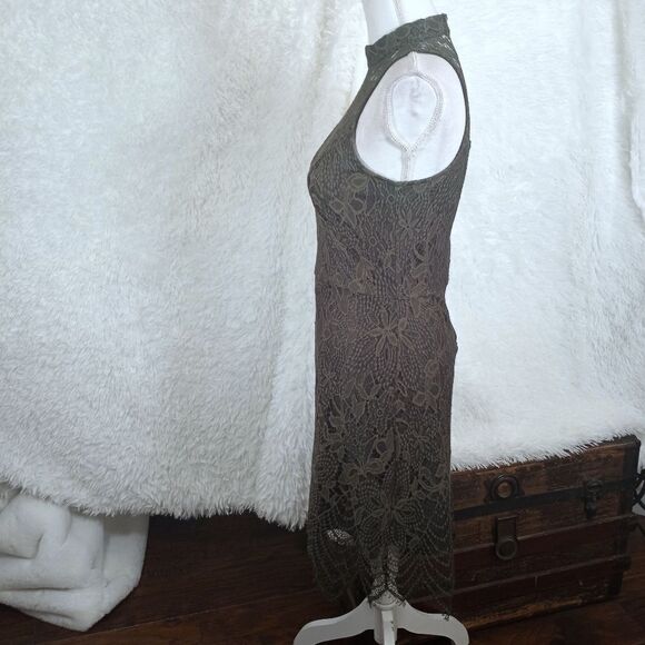 XHILARATION OLIVE GREEN LACE HALTER DRESS SZ.M EUC - Picture 7 of 11
